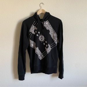 Black Scale Bandana Print Hoodie